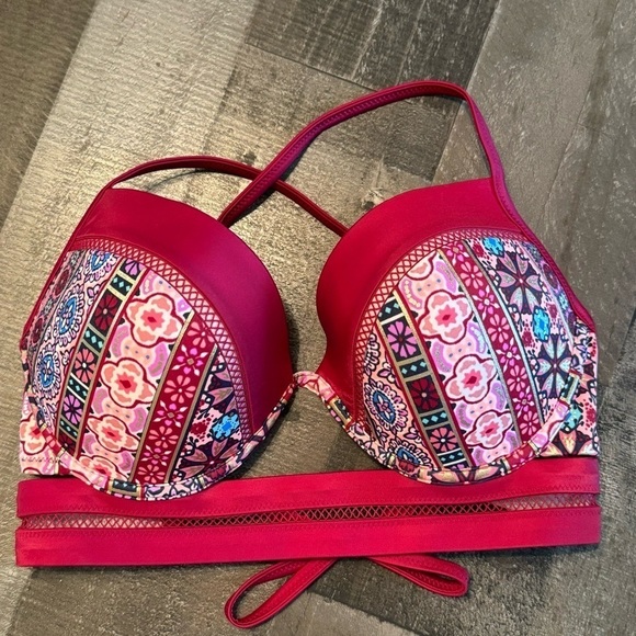 NWOT Shade & Shore Push-Up Bikini Top 34DD - Picture 1 of 7